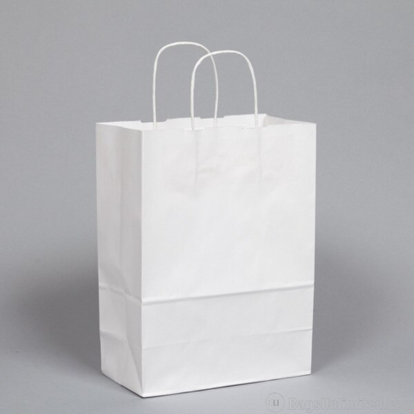White Kraft Paper Shopping Bags wit